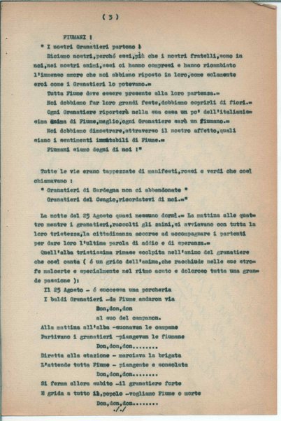 L'impresa di Fiume e i granatieri